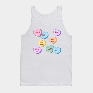 Rude Candy Hearts Pattern Tank Top